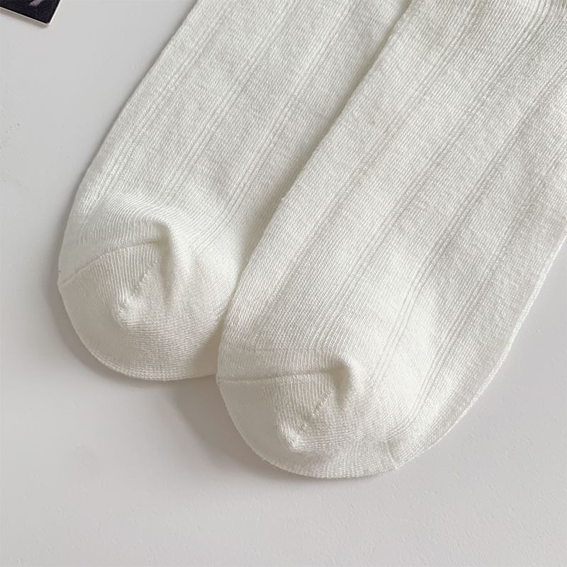 Ruffle Trim Bow Crew Socks