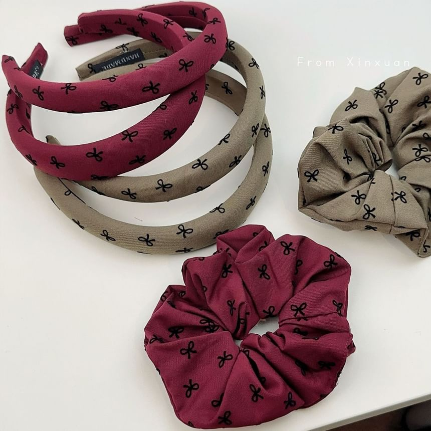 Bow Print Headband / Scrunchie (Various Design)