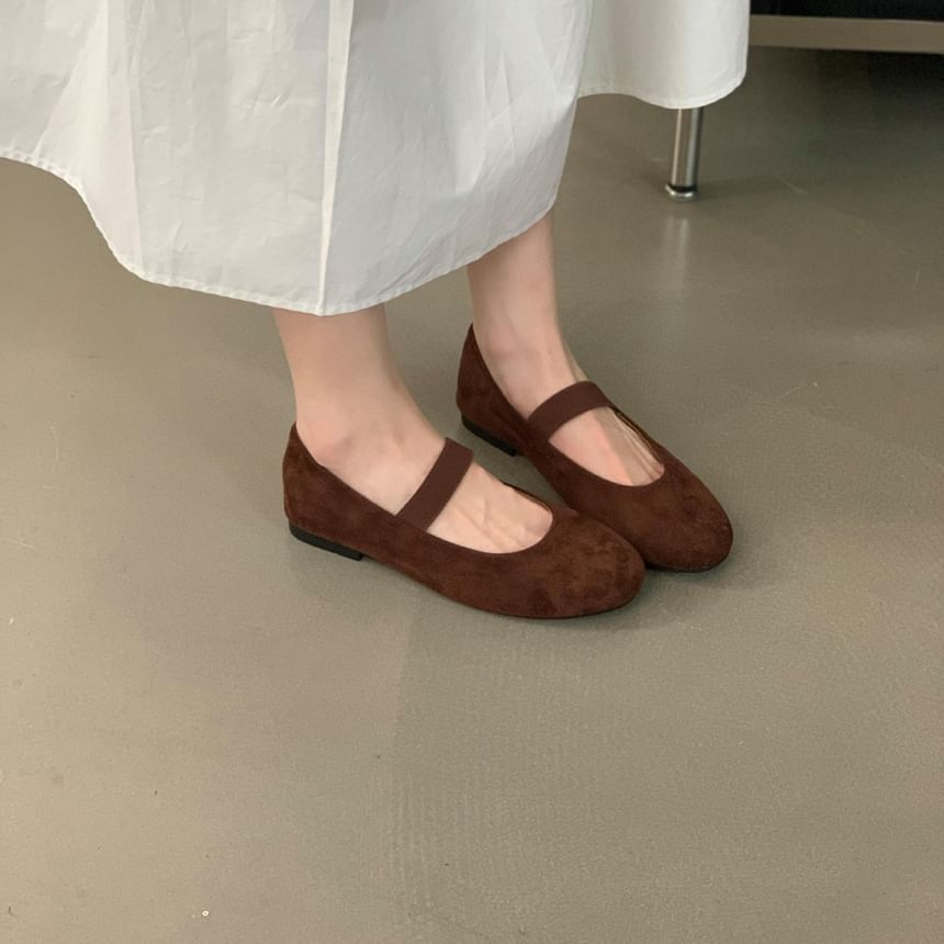 Faux Leather Plain Balletcore Flats