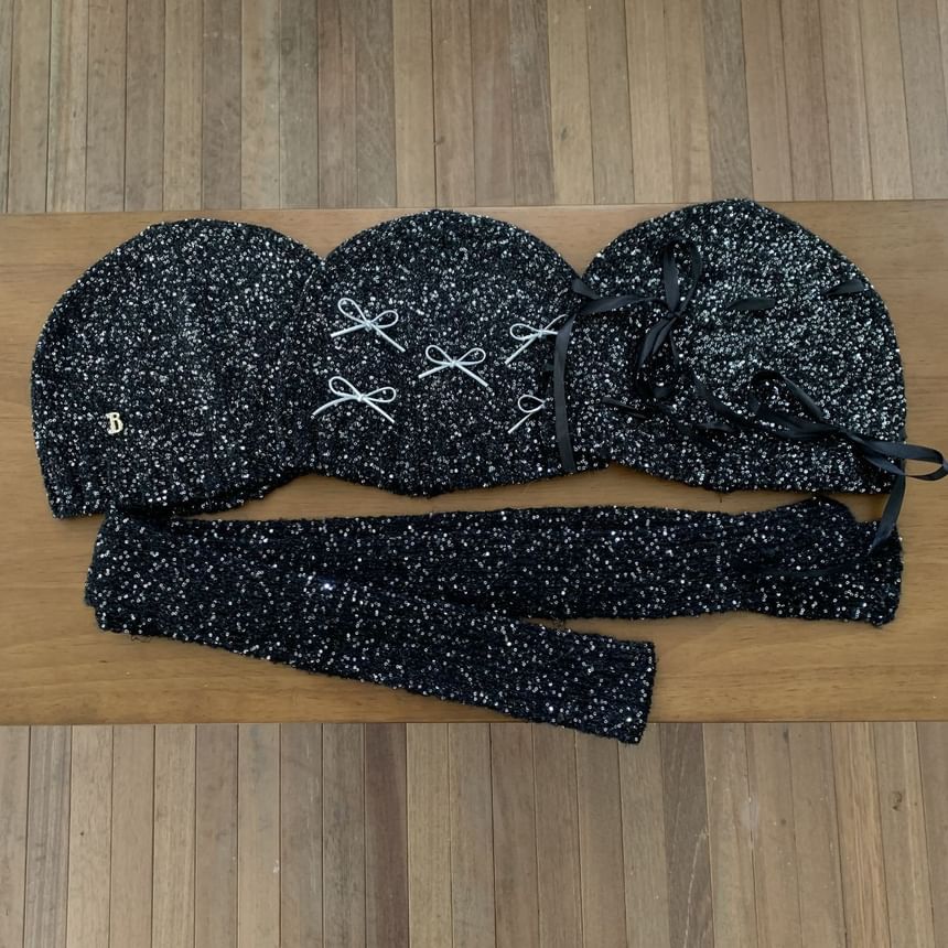 Sequin Knit Beanie / Scarf