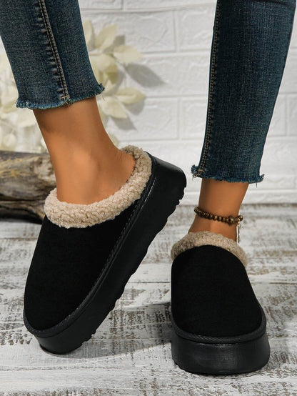 Fleece-Lined Platform Mules