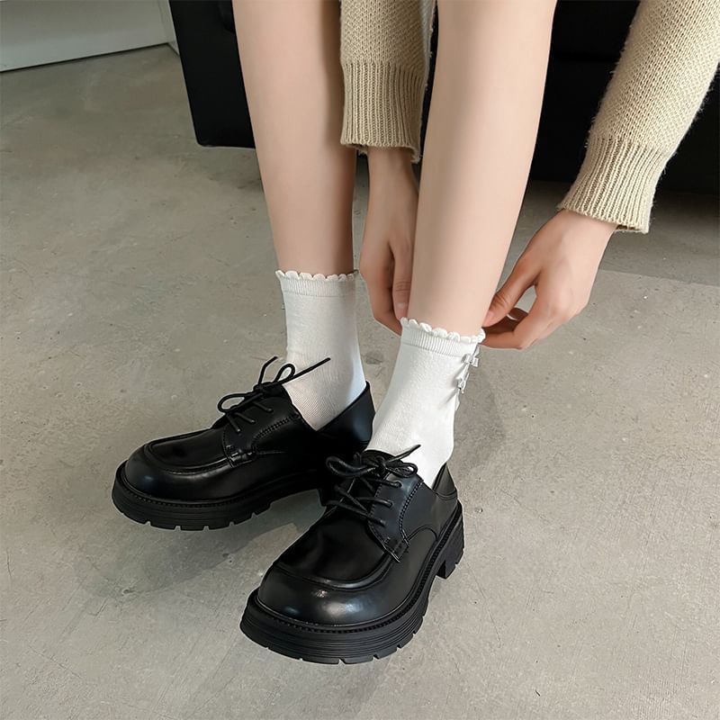 Ruffle Contrast Trim Socks