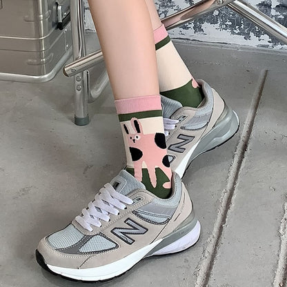 Cat Print Crew Socks