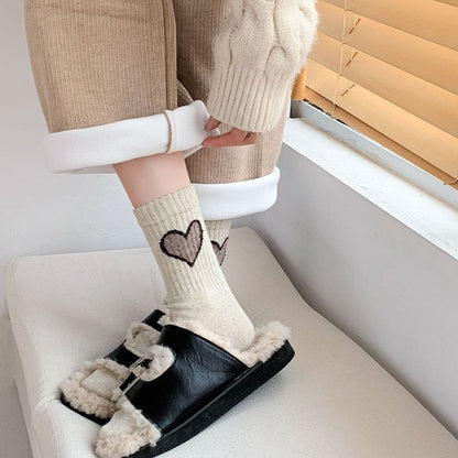 Heart Accent Crew Socks