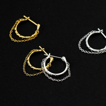 925 Sterling Silver Chain Hoop Earring