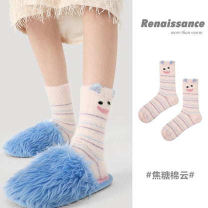 Cartoon Print Knit Socks