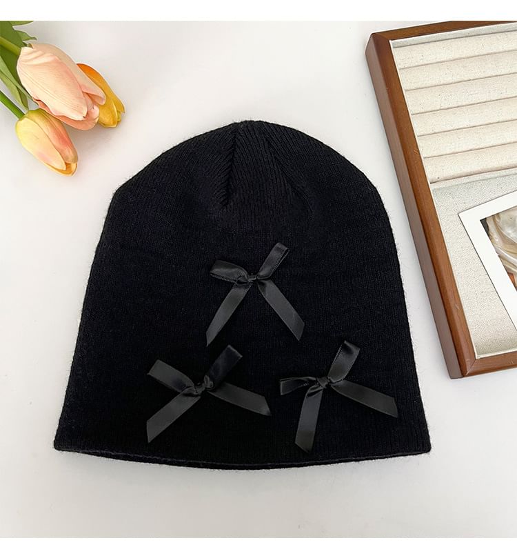 Ribbon Accent Beanie