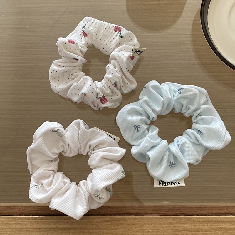 Bow / Floral Print Scrunchie