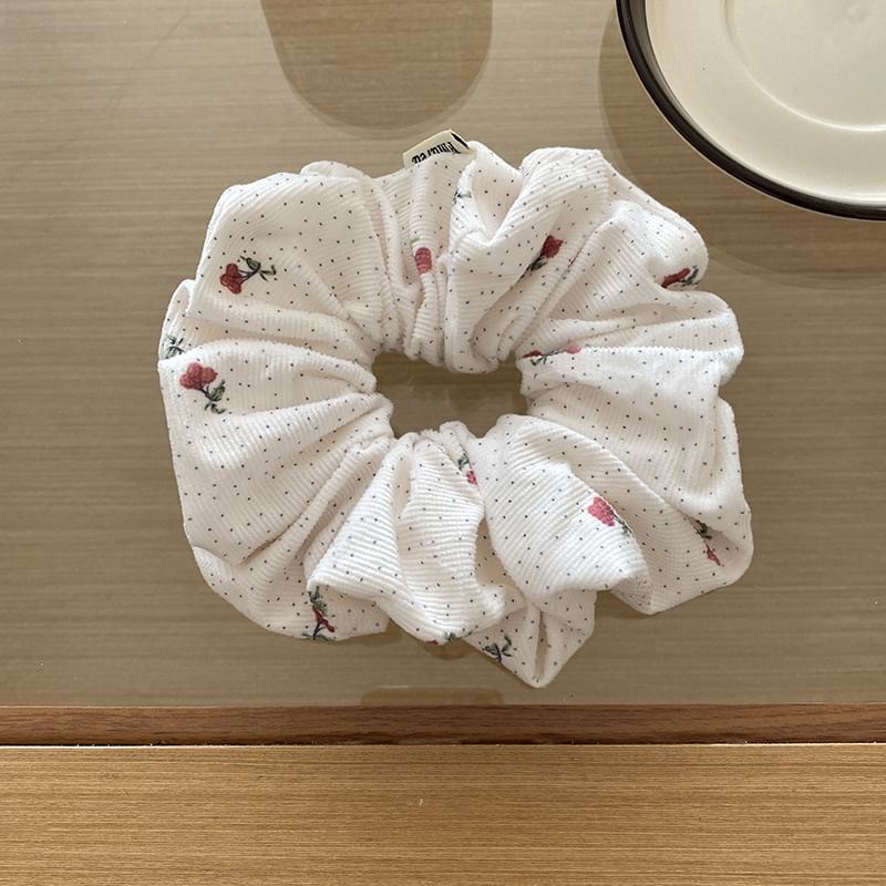 Bow / Floral Print Scrunchie