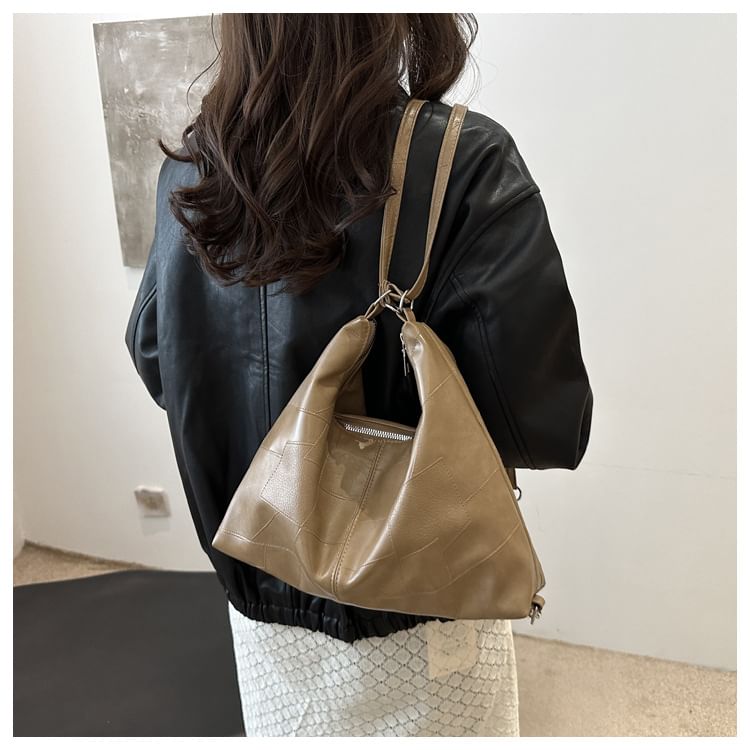 Chain Strap Faux Leather Backpack