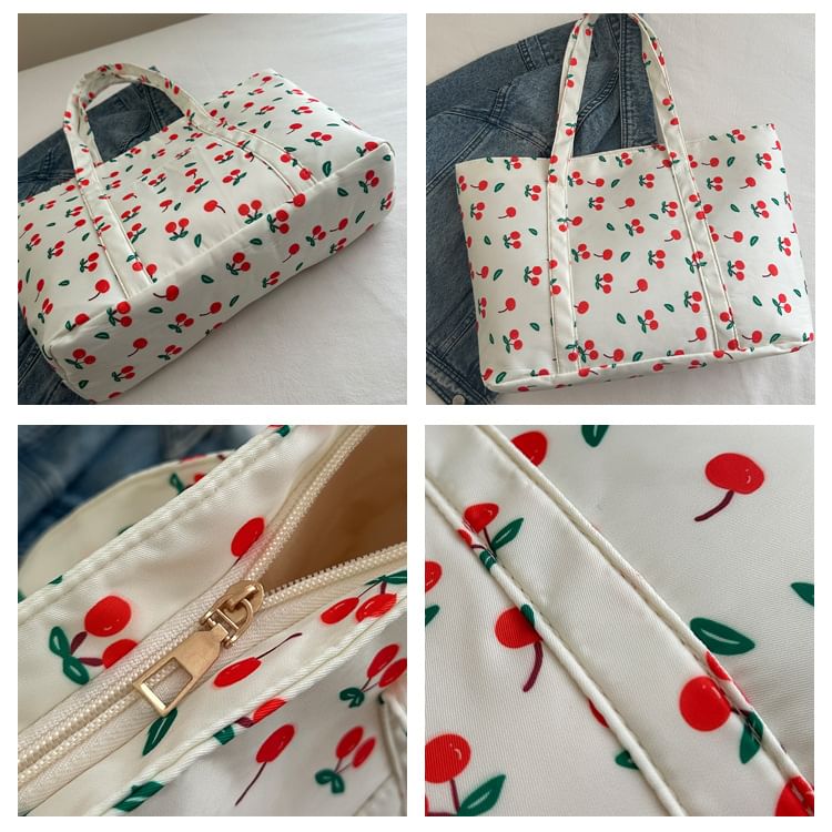 Cherry Print Tote Bag