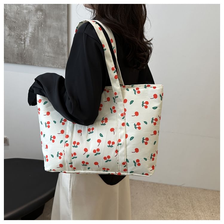 Cherry Print Tote Bag