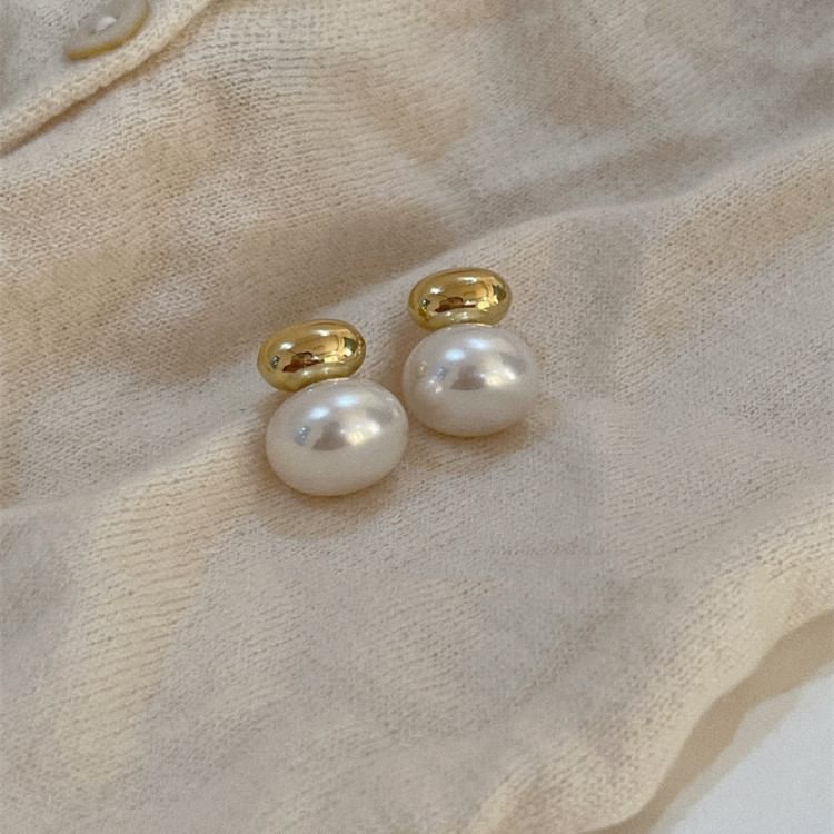 Faux Pearl Alloy Earrings