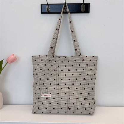 Dotted Plaid Tote Bag