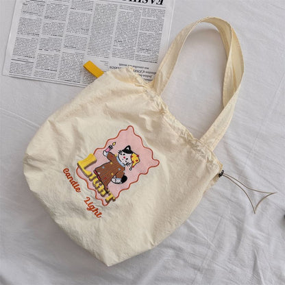 Cartoon Drawstring Shopper Bag