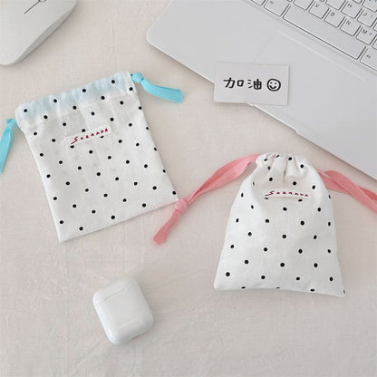 Dotted Drawstring Pouch