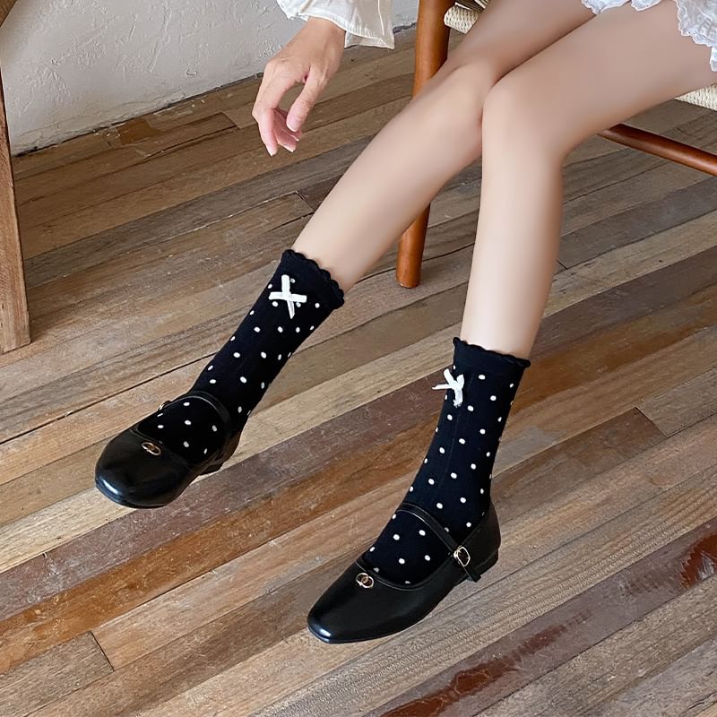 Dotted Bow Socks