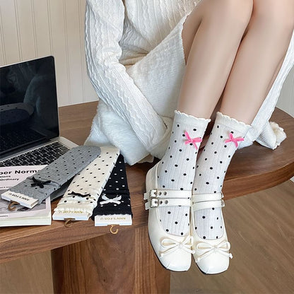 Dotted Bow Socks