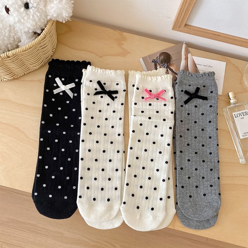 Dotted Bow Socks