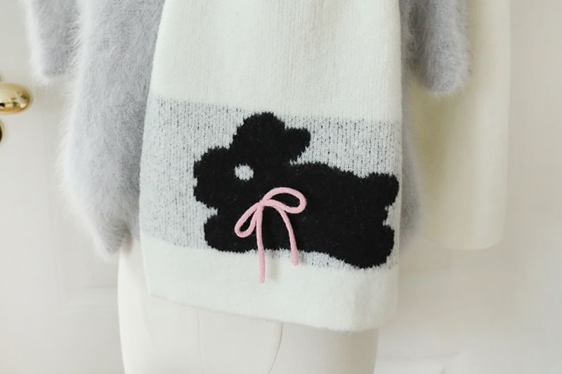 Rabbit Print Bow Scarf