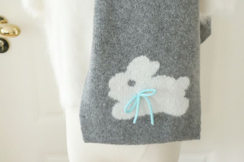 Rabbit Print Bow Scarf