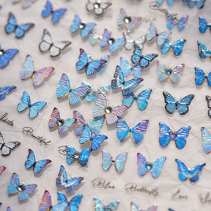 Blue Butterfly Nail Art Stickers