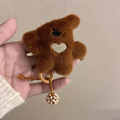 Furry Bear Necklace / Brooch