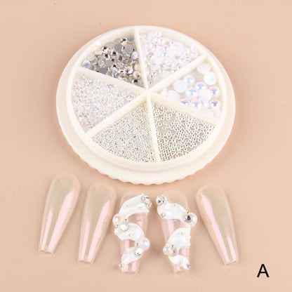 Faux Pearl / Metallic Bead / Rhinestone Nail Art Decoration / Set (Various Designs)