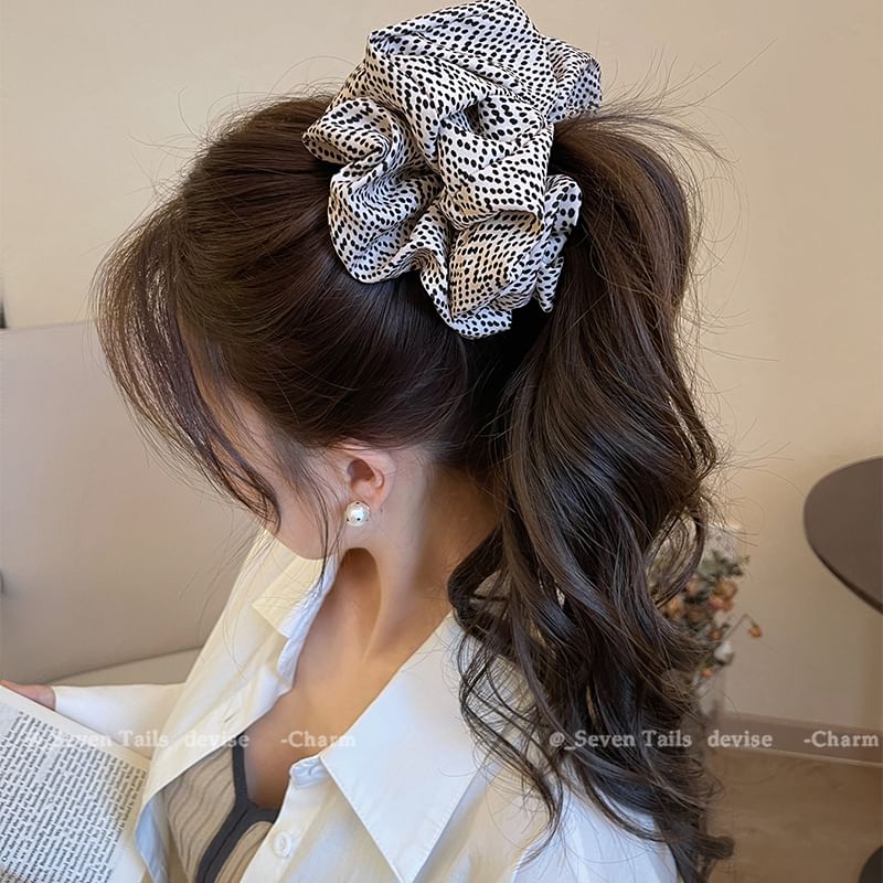 Dotted Fabric Scrunchie