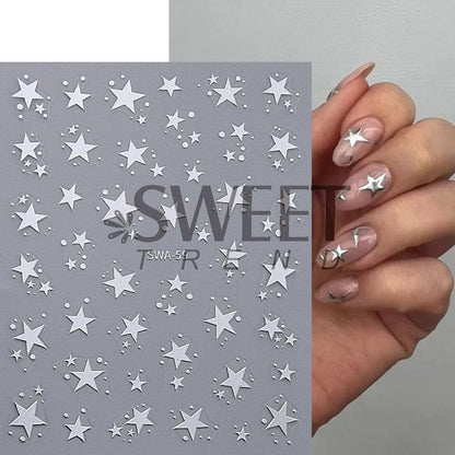 Star Metallic Nail Art Stickers