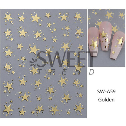 Star Metallic Nail Art Stickers