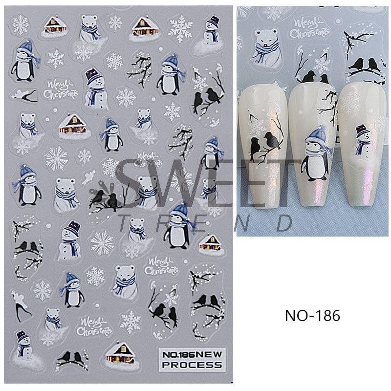 Winter Nail Art Stickers (Various Designs)