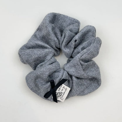 Bow Accent Plain Corduroy Scrunchie