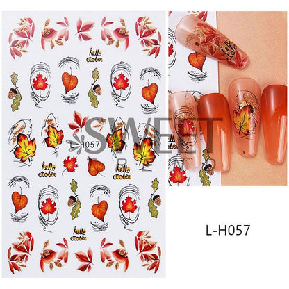 Autumn Nail Art Stickers (Various Designs)