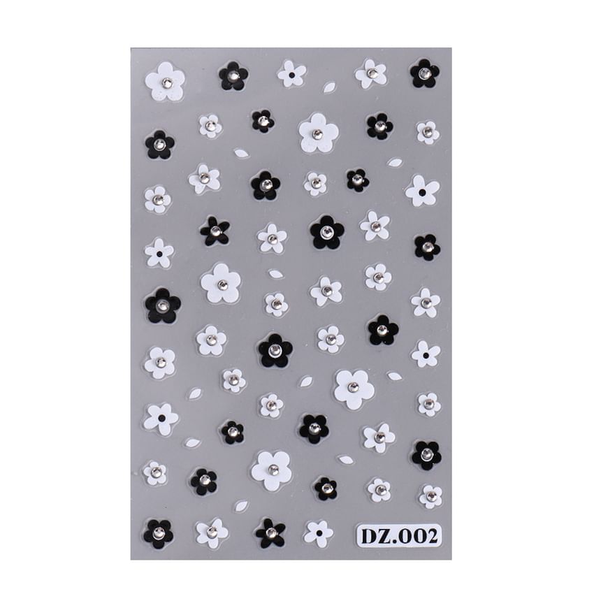 Floral Rhinestone Nail Art Stickers