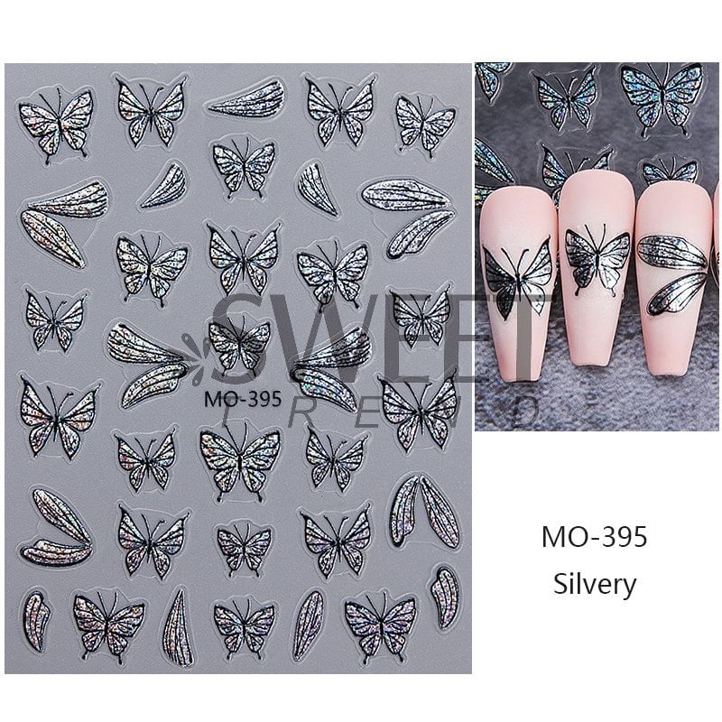 Butterfly Cat Eye Nail Art Stickers