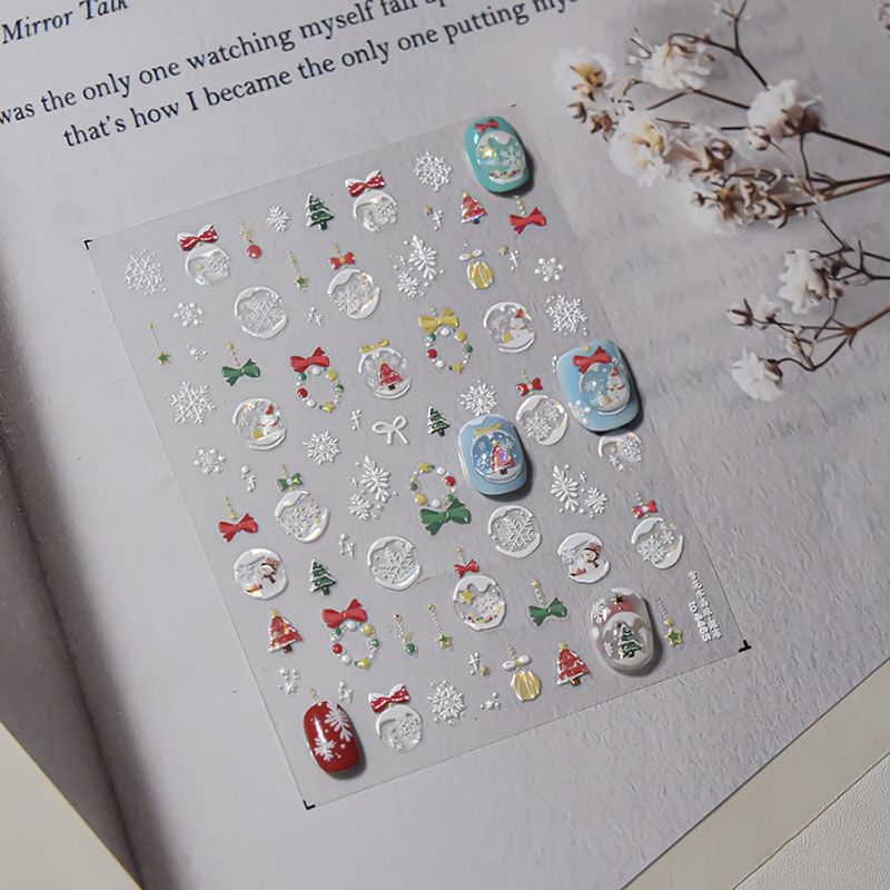 Christmas Crystal-Ball Nail Art Stickers