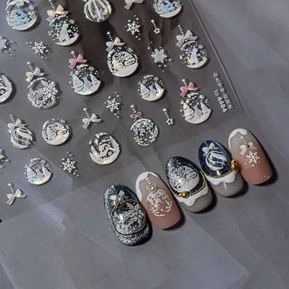 Christmas Snow-Ball Nail Art Stickers