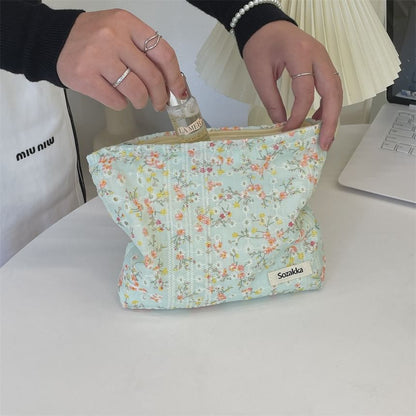 Floral Print Cosmetic Pouch