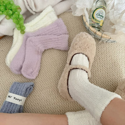 Plain Fleece Short Socks