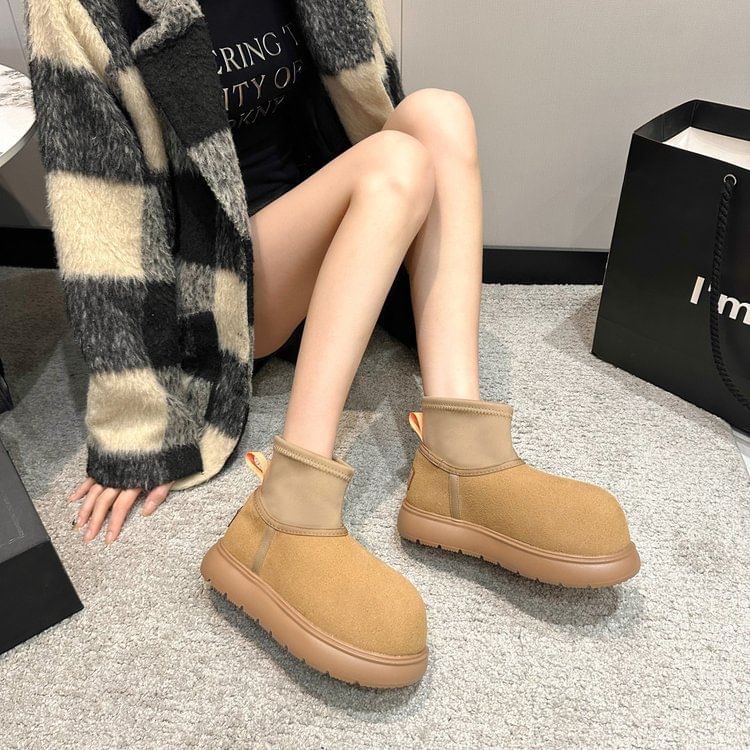 Platform Plain Ankle Snow Boots