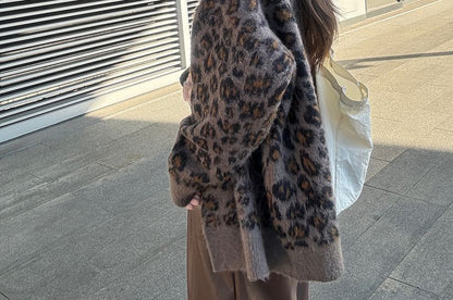 Long Sleeve Leopard Print Loose