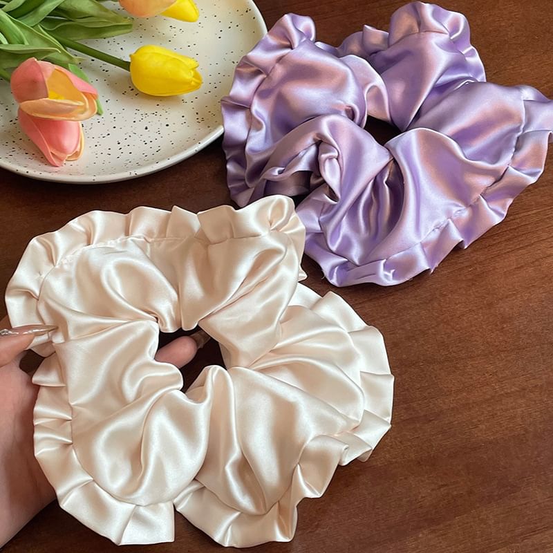 Ruffled Plain Scrunchie