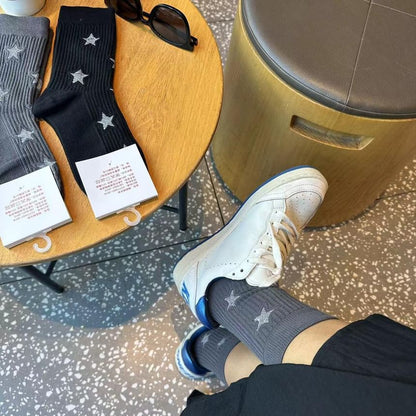 Star Embroidered Crew Socks