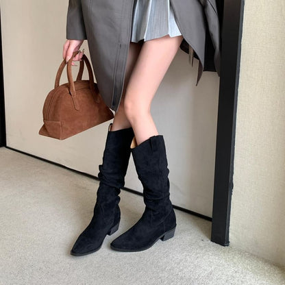 Chunky Heel Tall Boots