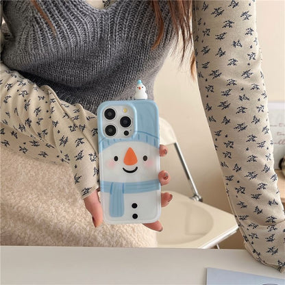 Christmas Snowman Phone Case - iPhone 16 Pro Max / 16 Pro / 16 Plus / 16 / 15 Pro Max / 15 Pro / 15 Plus / 15 / 14 Pro Max / 14 Pro / 14 Plus / 14 / 13 Pro Max / 13 Pro / 13