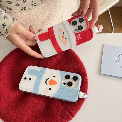 Christmas Snowman Phone Case - iPhone 16 Pro Max / 16 Pro / 16 Plus / 16 / 15 Pro Max / 15 Pro / 15 Plus / 15 / 14 Pro Max / 14 Pro / 14 Plus / 14 / 13 Pro Max / 13 Pro / 13