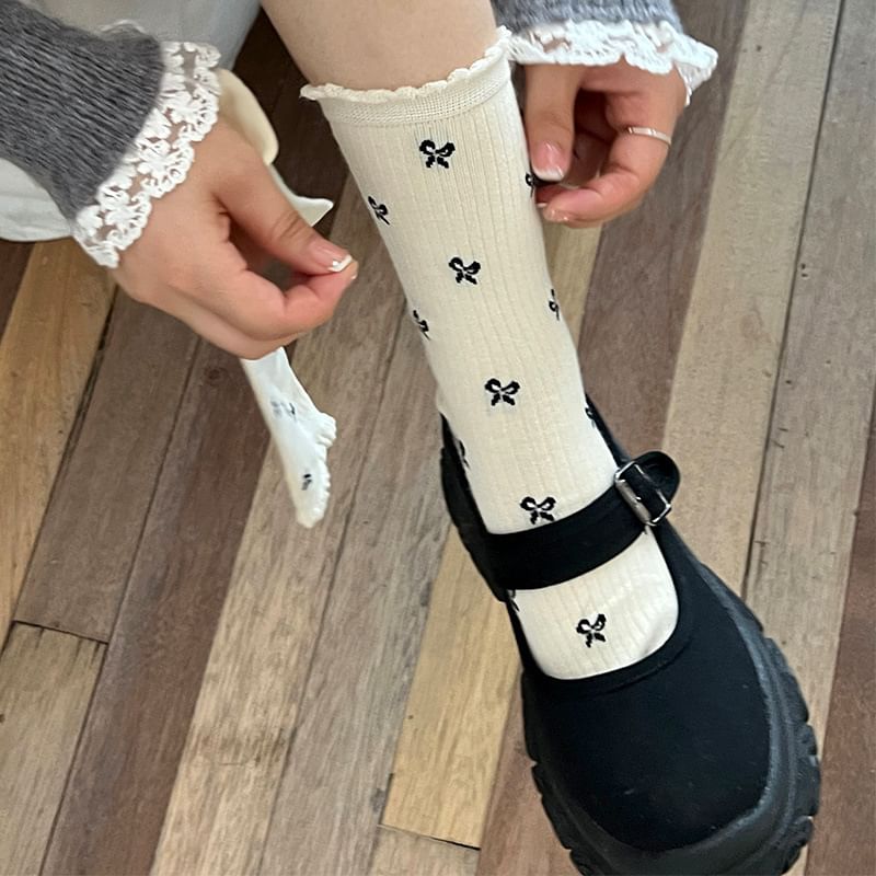 Patterned Crew Socks