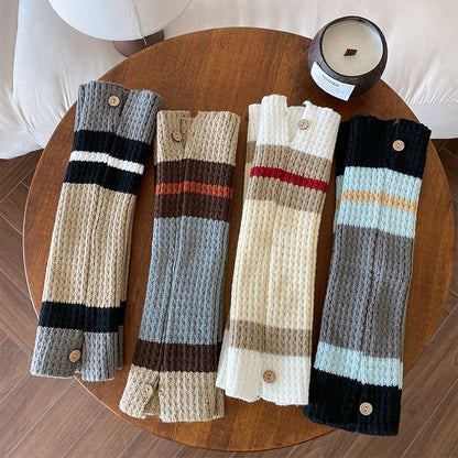 Color Block Cable Knit Leg Warmers