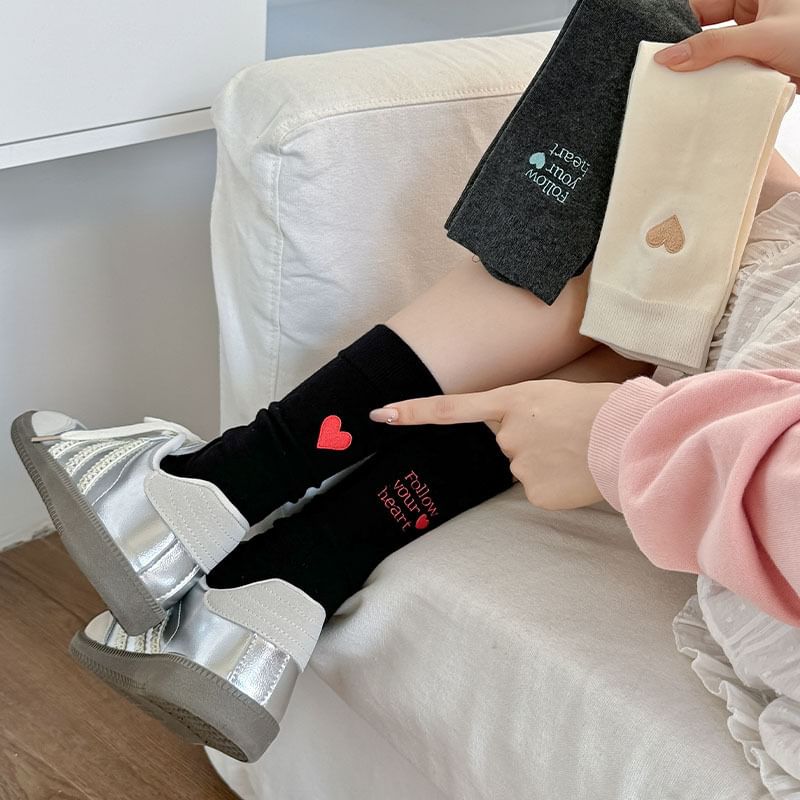 Letter Embroidered Socks